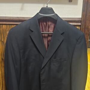 Franco Valentino Black Wool High Twist Suit Jacket 44R RM3 Hand Tailored Men